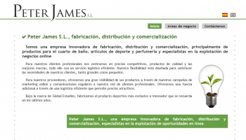 Web site design for Peter James, S.L.