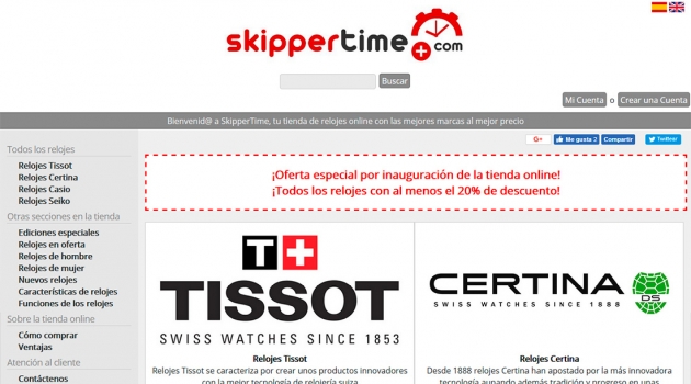 Web design of www.skippertime.com